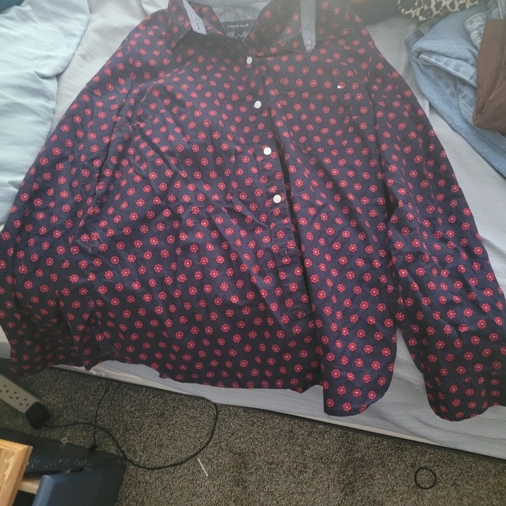 Long sleeve navy dress shirt